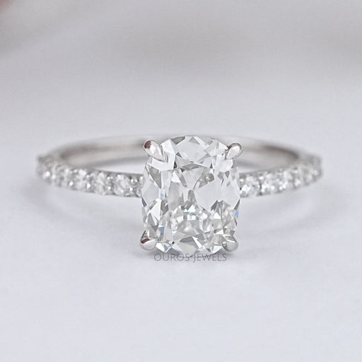 Old Mine Cushion Cut Solitaire Accent Ring Ring