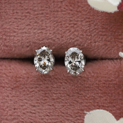 Olive Oval Cut Solitaire Stud Earrings Earring