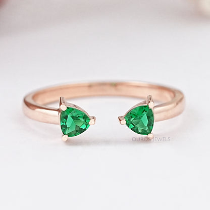 Trillion Gemstone Open Cuff Ring Rings