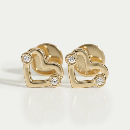 Open Heart Shape Stud Earrings Earring