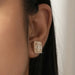 Baguette And Round Cut Lab Diamond Halo Stud Earrings Earrings