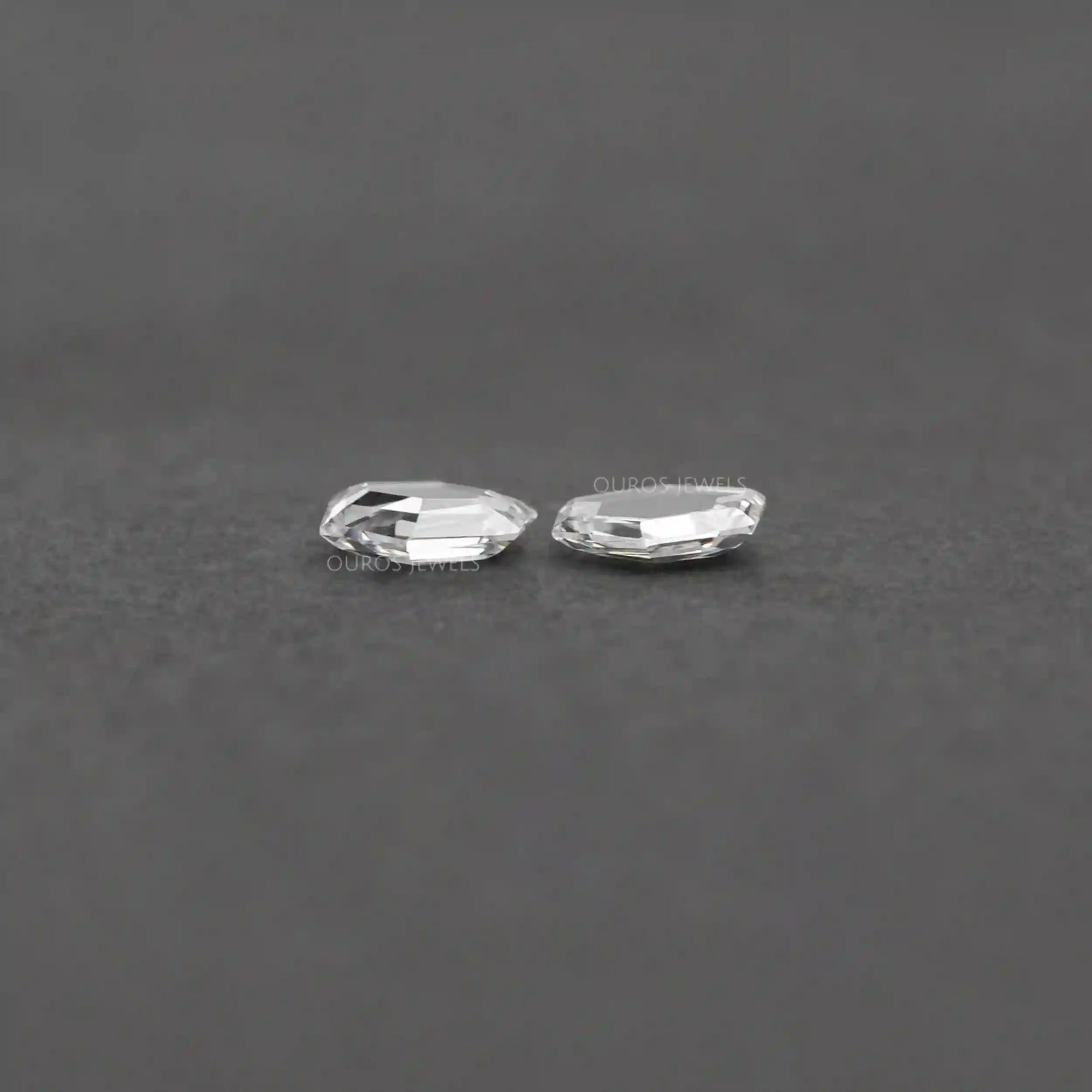Rose Cut Hexagon Shape Lab Grown Diamond Pair Loose