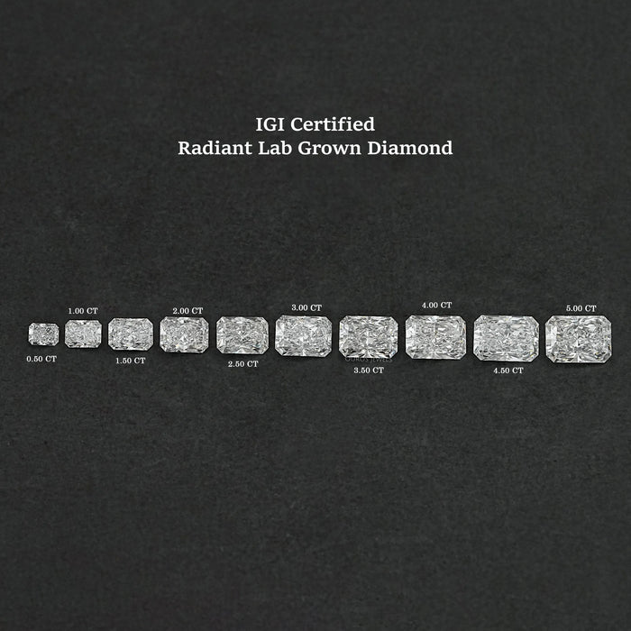 IGI Certified Radiant Cut Lab Grown Diamond IGI Certified Diamond Loose