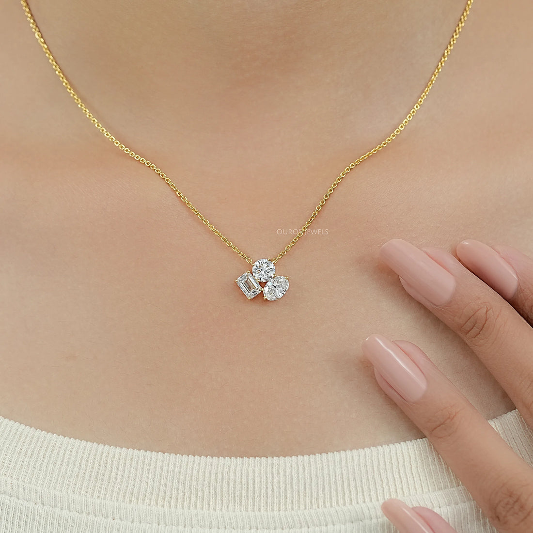 Trio Lab Grown Diamond Pendant Necklaces