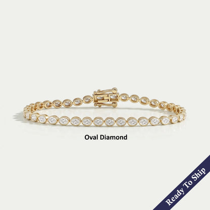 East West Lab Diamond Bezel Set Tennis Bracelet Bracelet