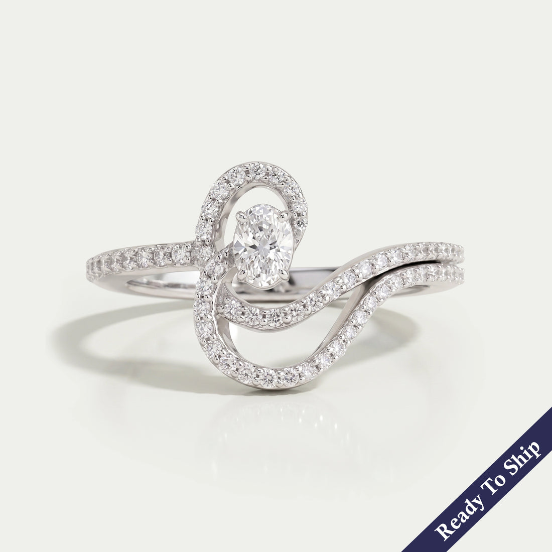 Oval Cut Lab Grown Diamond Bridal Engagement Ring