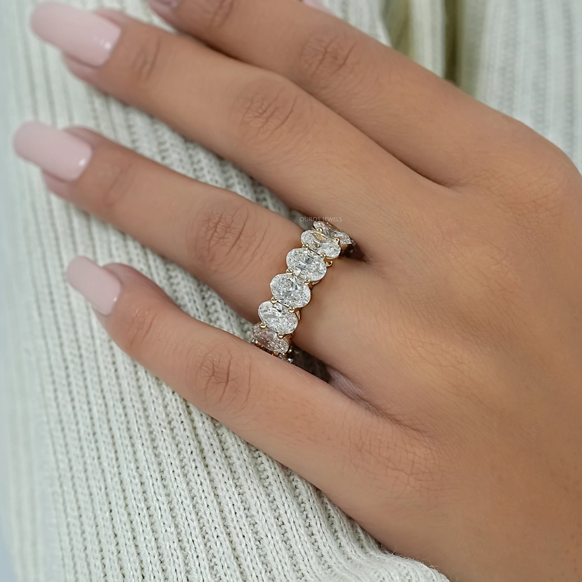 Oval Lab Diamond Eternity Band