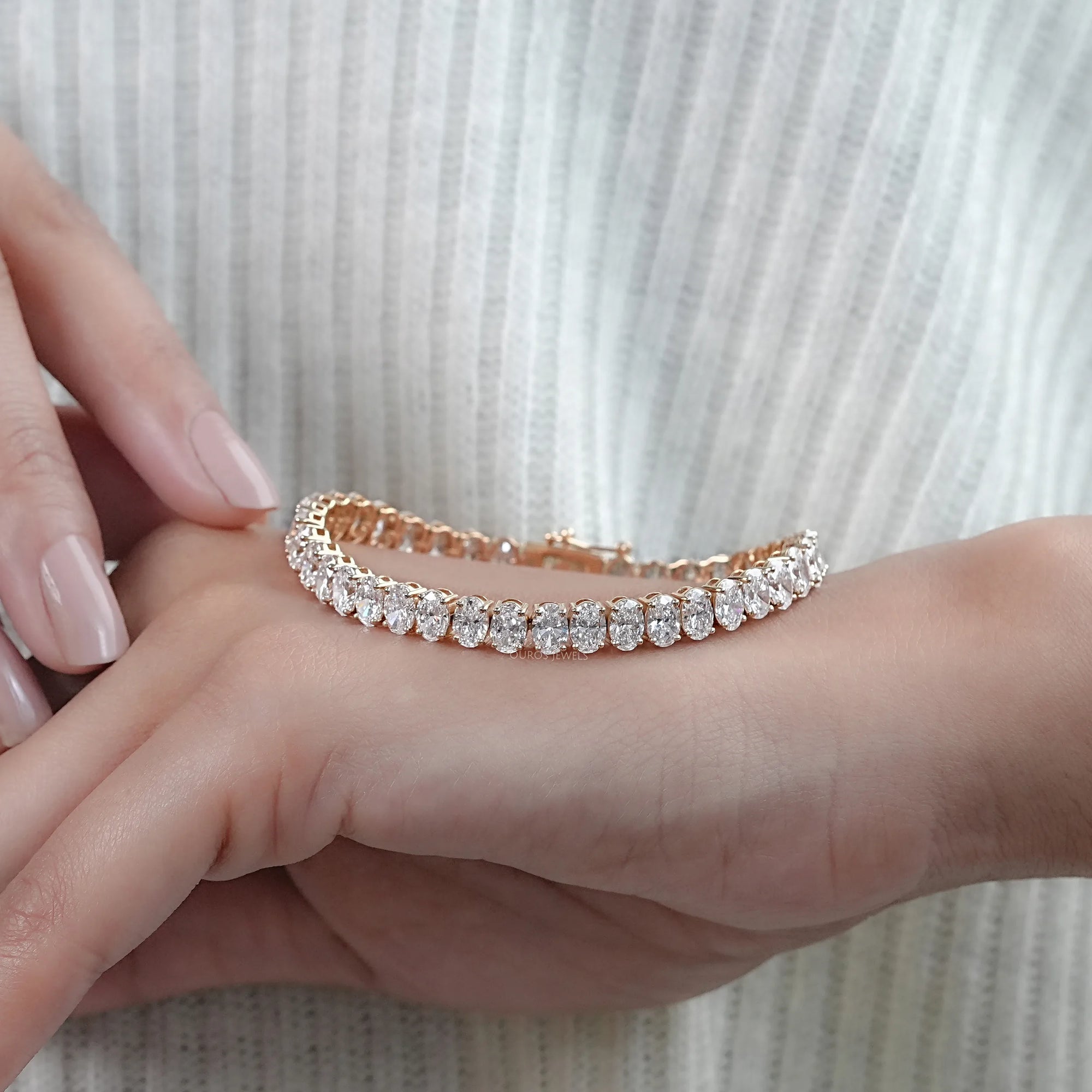 Oval Cut Lab Diamond Tennis Bracelet