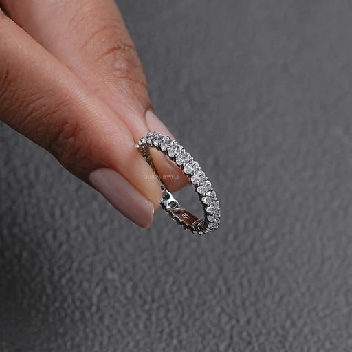 Oval Cut Lab Diamond Full Eternity Anniversary Band Ring