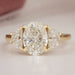 Oval Cut Three Stone Lab Grown Diamond Engagement Ring