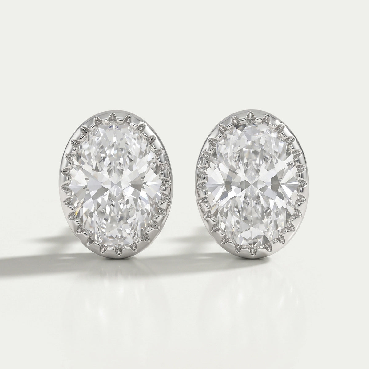 Oval Cut Lab Diamond Milgrain Stud Earrings Earrings