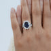 Sapphire Oval Gemstone Halo Split Shank Engagement Ring Rings