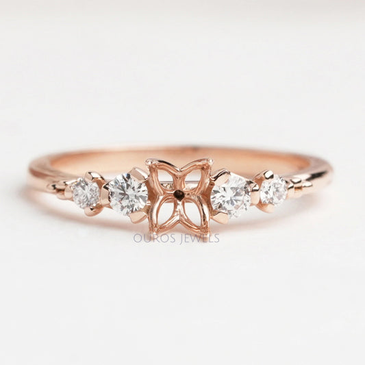 Oval Semi Mount Prong Setting Engagement Ring