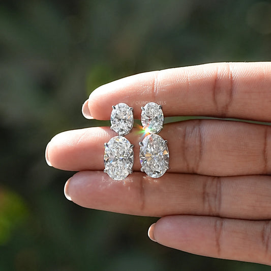 Margot Robbie Annual Oval Lab Diamond Earrings Earrings