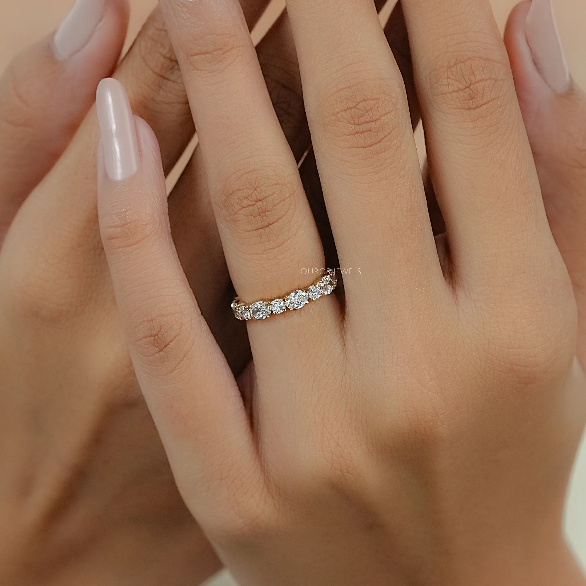 Oval And Round Diamond Eternity Band Ring