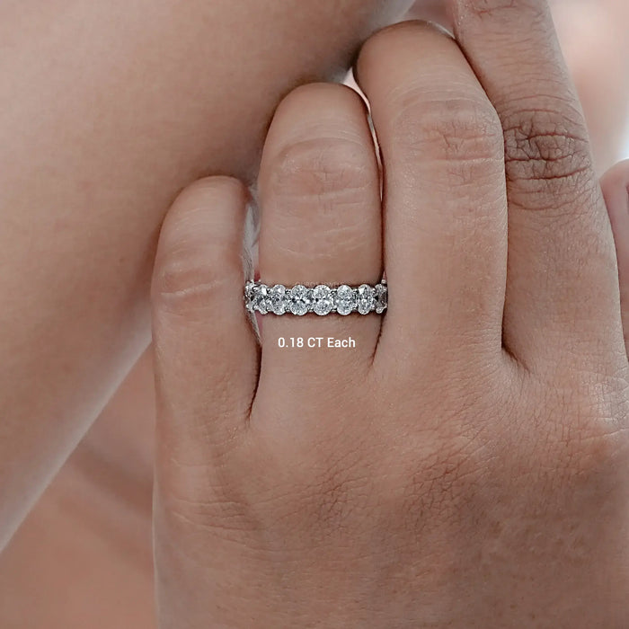0.25 CT Oval Cut Lab Grown Diamond Eternity Band Rings