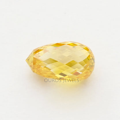 1.80 Carat Yellow Briolette Cut Lab Grown Diamond