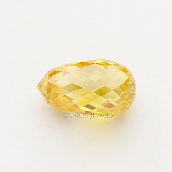 1.80 Carat Yellow Briolette Cut Lab Grown Diamond