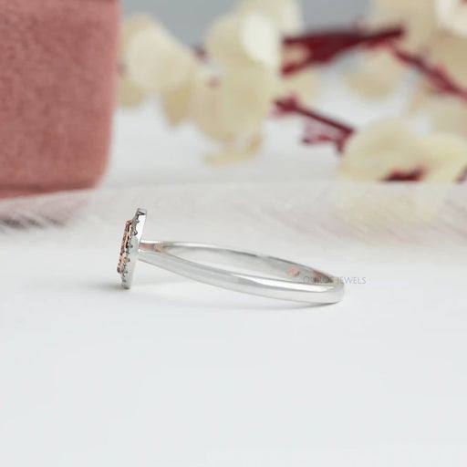 Pink Round Cut Cluster Halo Diamond Anniversary Ring