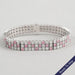 Three Row Pink Round Diamond Tennis Bracelet Bracelet