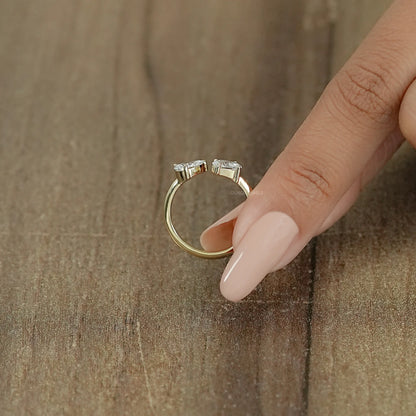 Pear And Oval Diamond Toi Et Moi Engagement Ring