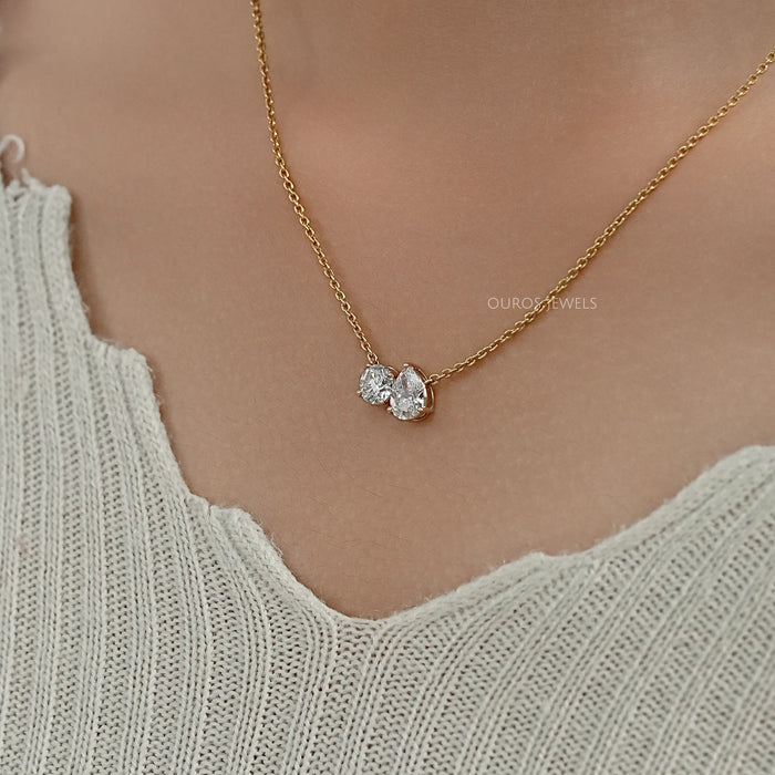 Pear And Round Diamond Toi Moi Pendant