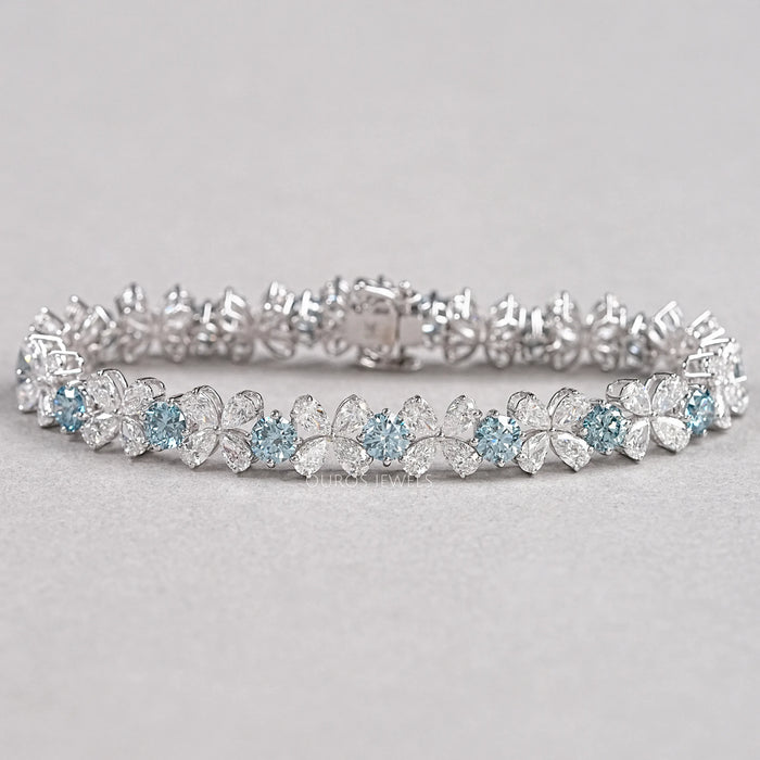 Pear-Shaped Flower Diamond Bracelet Bracelet