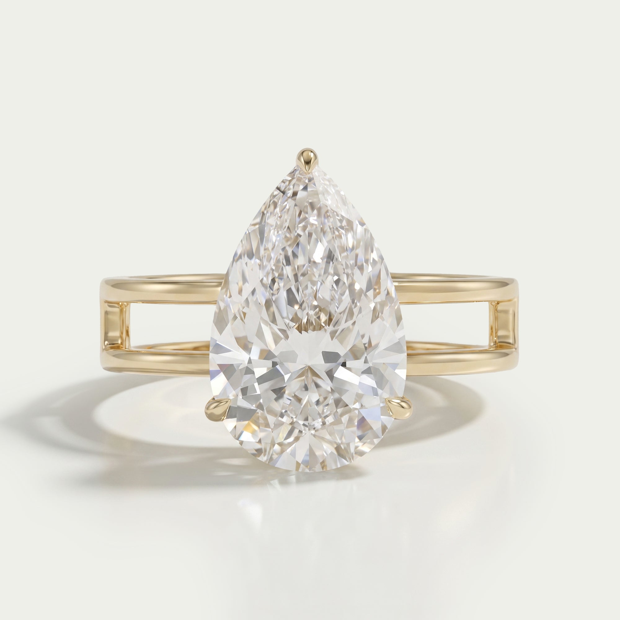 Pear Cut Double Band Engagement Ring Ring