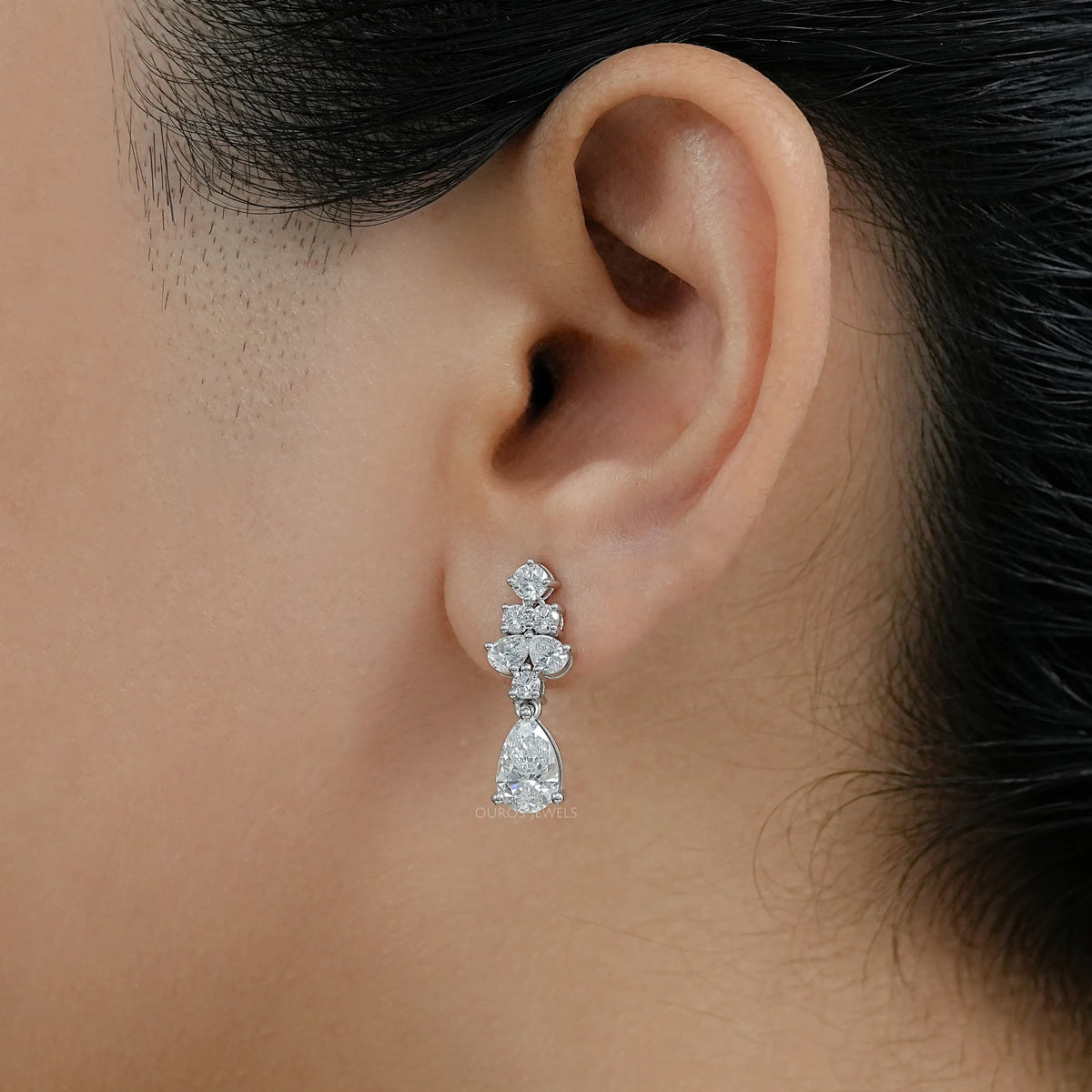 Pear Lab Grown Diamond Drop Earrings Earrings