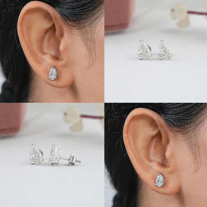 Pear Cut Lab Diamond Stud Earrings Earring