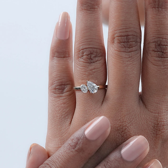 Oval And Pear Lab Diamond Toi Et Moi Ring Ring