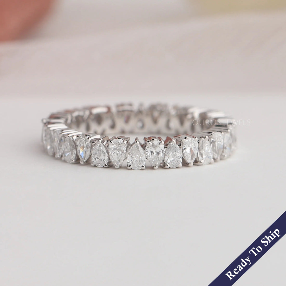 Pear Cut Full Eternity Wedding Band