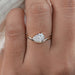 Pear Cut Lab Grown Diamond Curved Solitaire Ring Ring