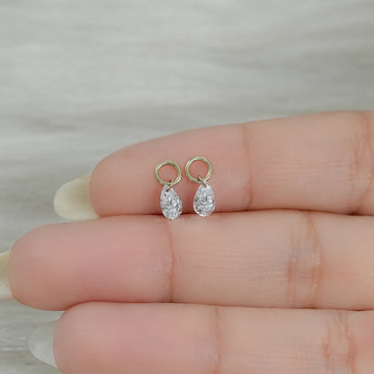 Pear Lab Diamond Drill Charm Earring