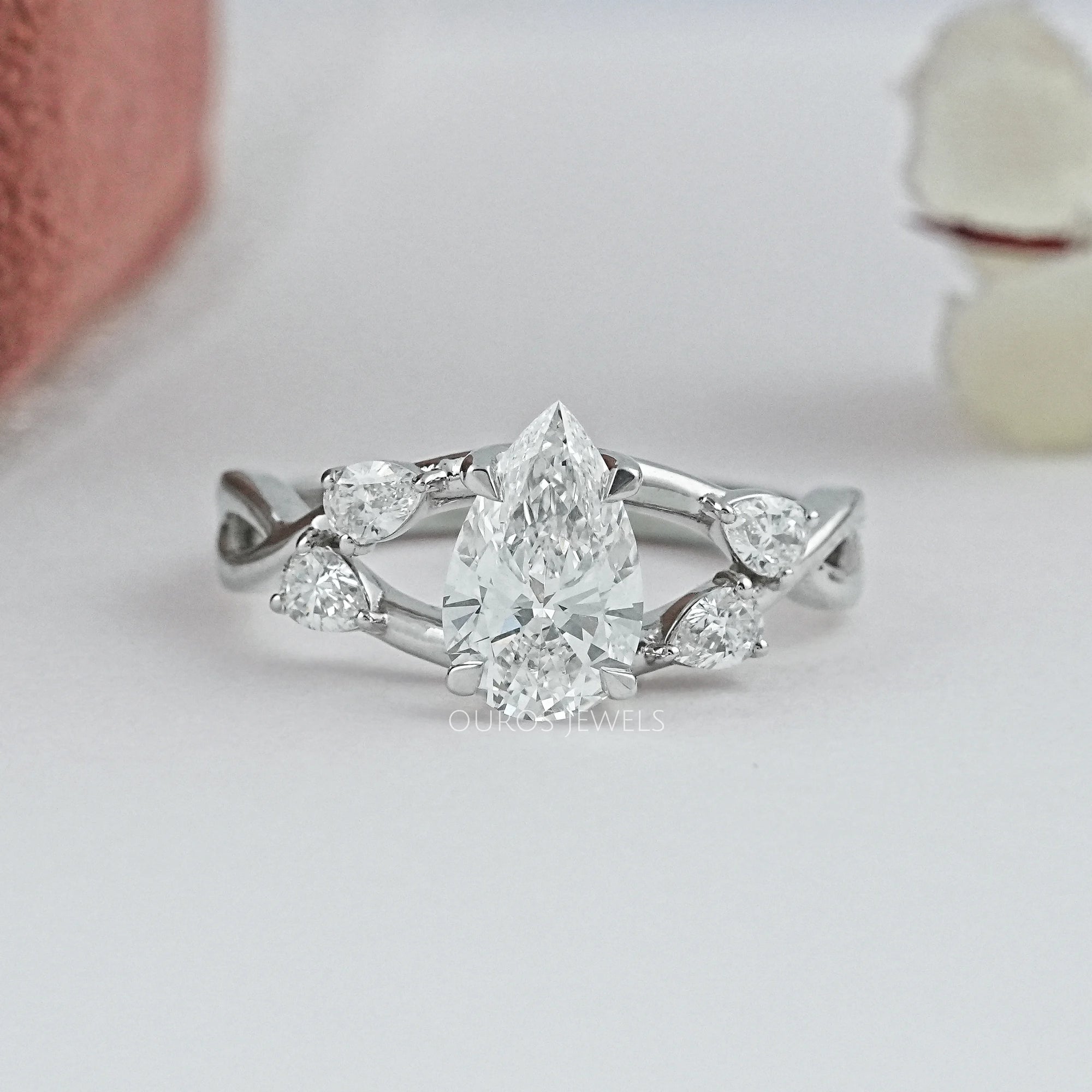 Infinity Pear Lab Diamond Engagement Ring Ring