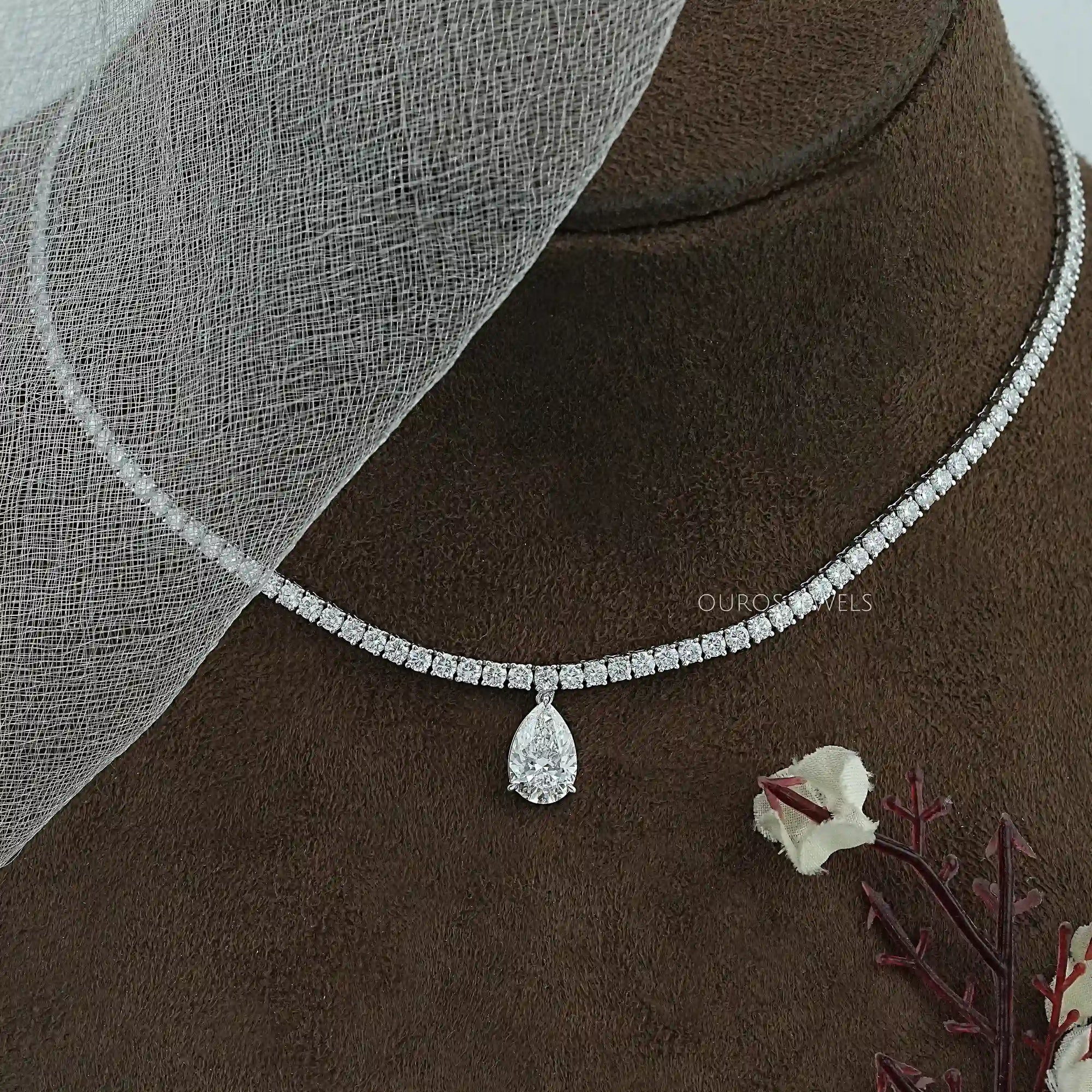 Pear Lab Diamond Tennis Necklace Necklaces