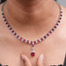 Ruby Pear And Oval Gemstone Necklace