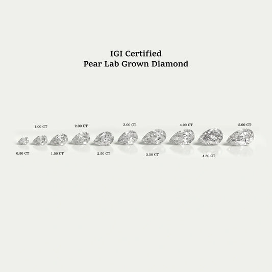 Certified Pear Cut Lab Grown Diamond Loose