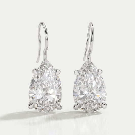 Pear Cut Lab Diamond Dangle Earrings
