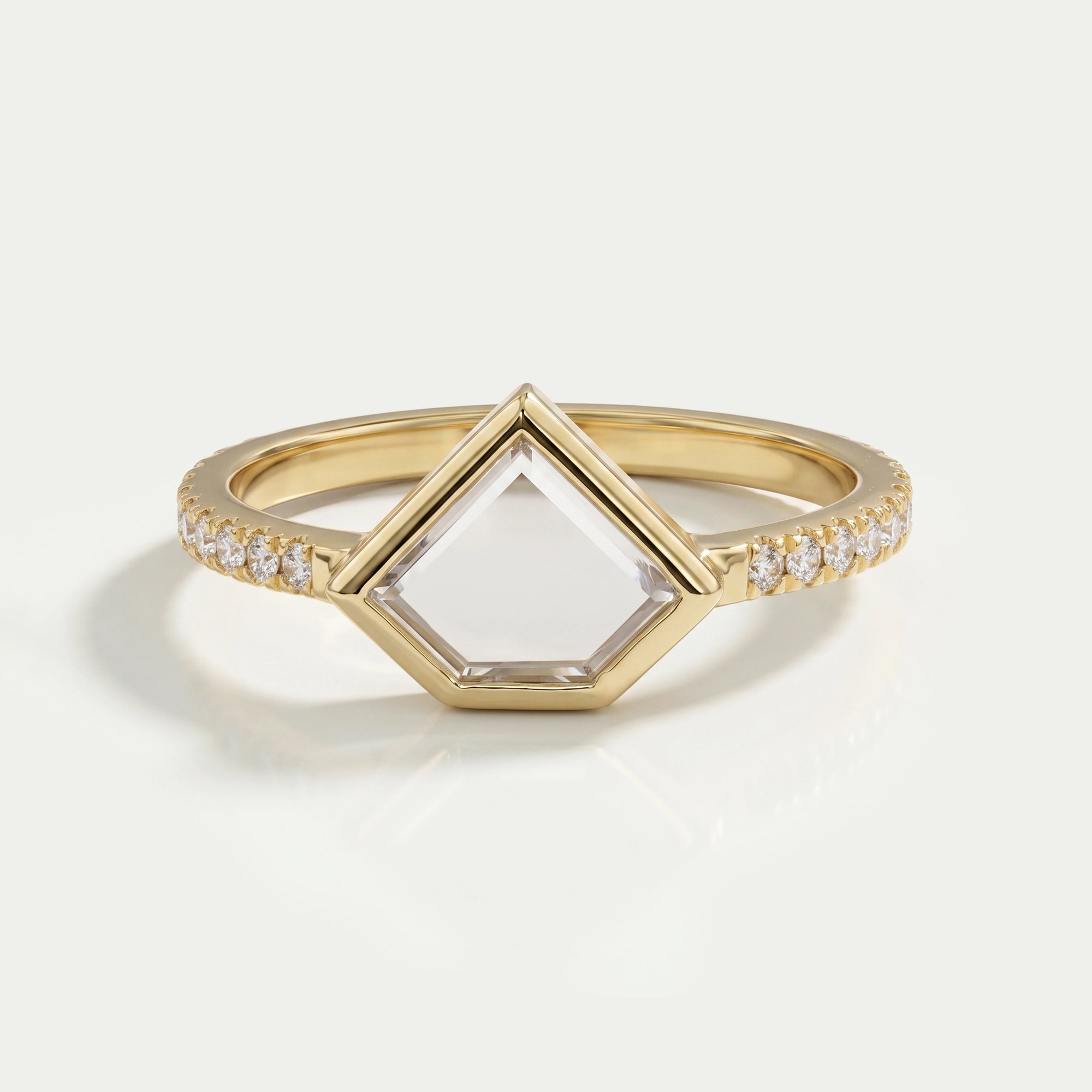 Pentagon Portrait Cut Lab Diamond Solitaire Ring