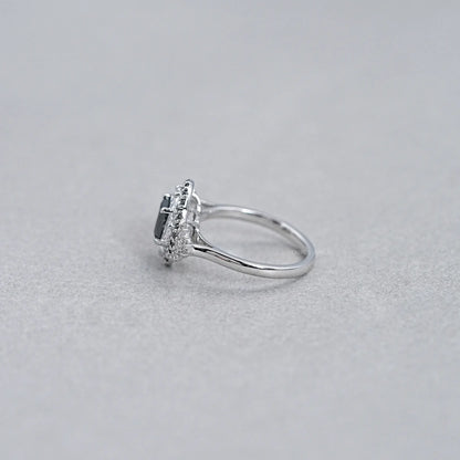 Halo Moon Halo Black Diamond Engagement Ring Rings