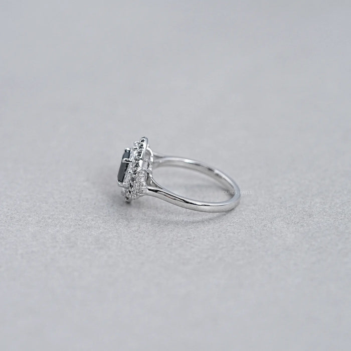 Halo Moon Halo Black Diamond Engagement Ring Rings