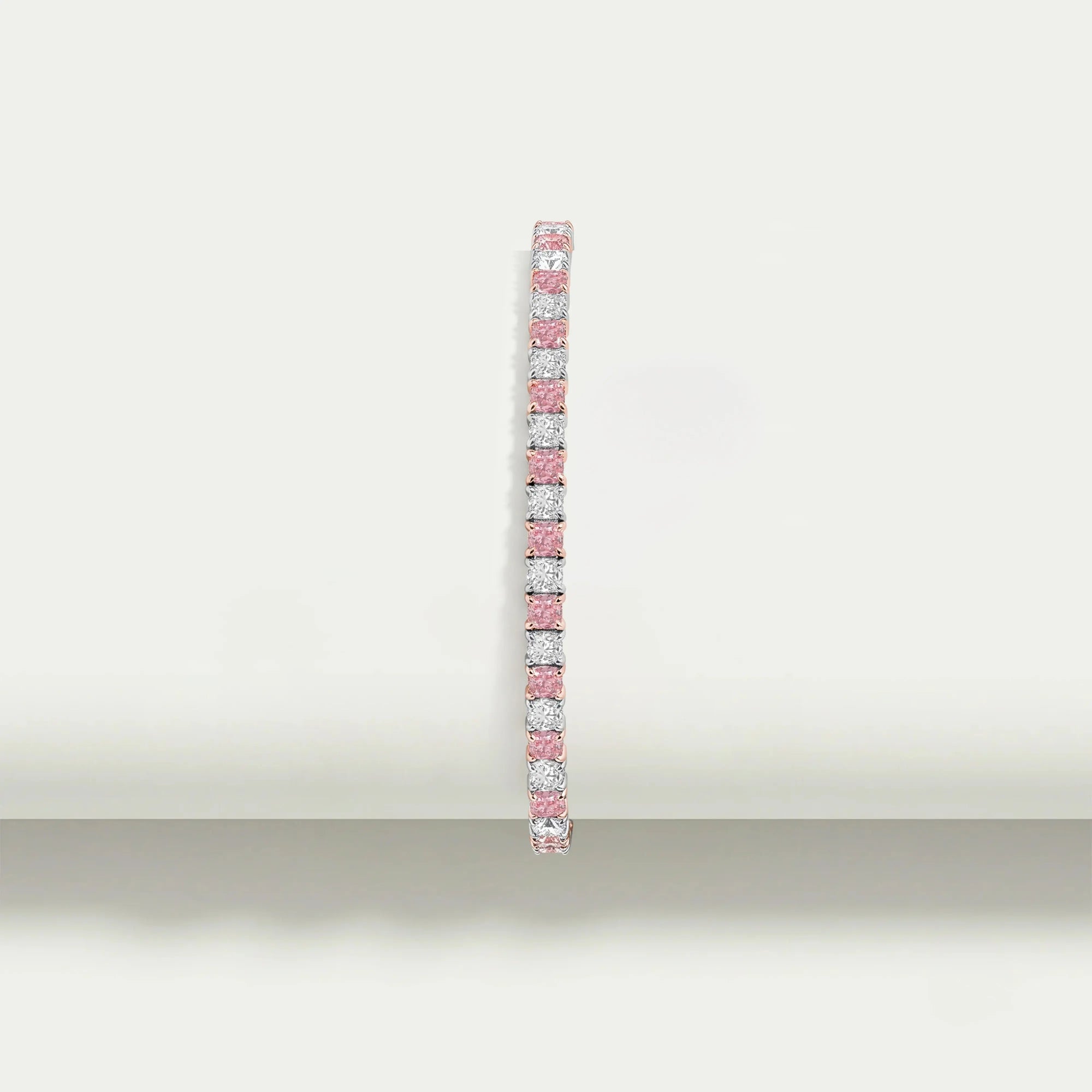 Rosa Kissen Schliff  Labor Diamant Tennis Armband