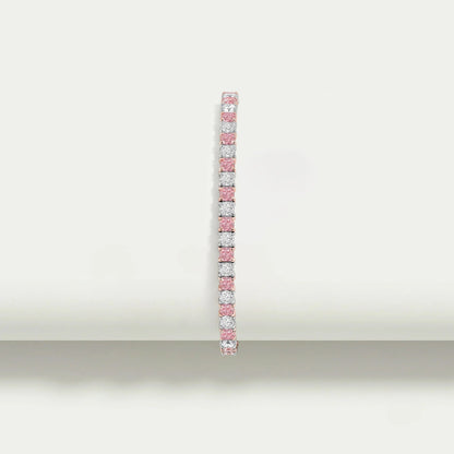 Rosa Kissen Schliff  Labor Diamant Tennis Armband