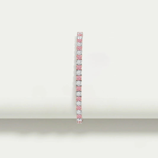 Rosa Kissen Schliff  Labor Diamant Tennis Armband