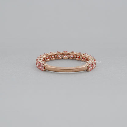 Rosa Rundschliff Diamant Halb Ehering