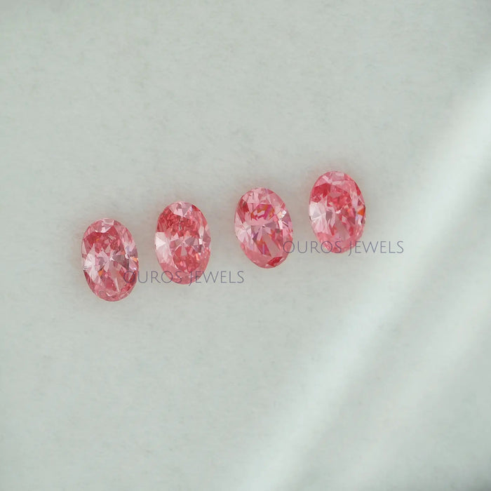 0.25 Carat Each Pink Oval Cut Lab Grown Diamond Loose
