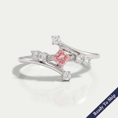 Pink Princess Diamond Bypass Ring