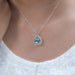 Aquamarine Pear Gemstone Double Halo Pendant