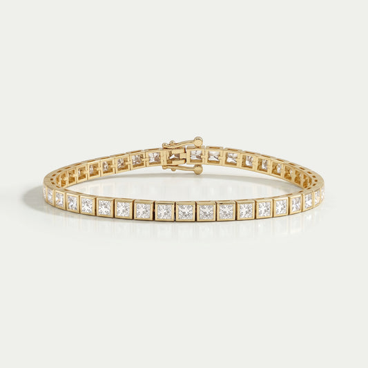 Princess Cut Lab Grown Diamond Tennis Bracelet Bracelet